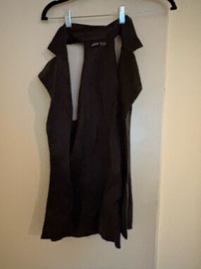 Black Sleeveless Open-Front Vest and pants set